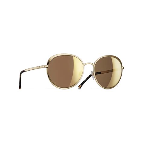 chanel gold lense sunglasses